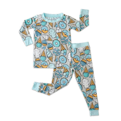 Little Sleepies - Grey Sweet Treats Two-Piece Bamboo Viscose Pajama Set | The Perfect Pair-K Pajamas-Graceful & Chic Boutique, Family Clothing Store in Waxahachie, Texas