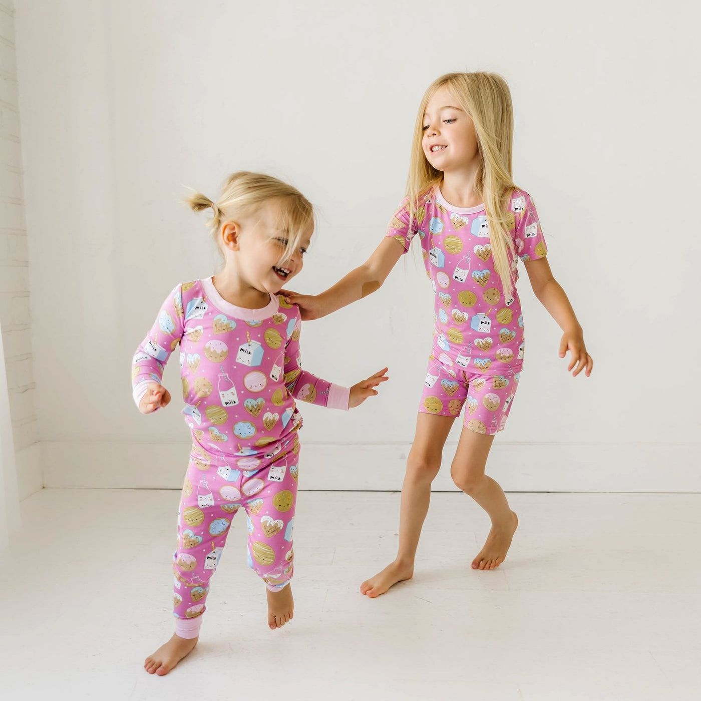 Little Sleepies - Pink Cookies & Milk Two-Piece Bamboo Viscose Pajama Set | The Perfect Pair-G Pajamas-Graceful & Chic Boutique, Family Clothing Store in Waxahachie, Texas