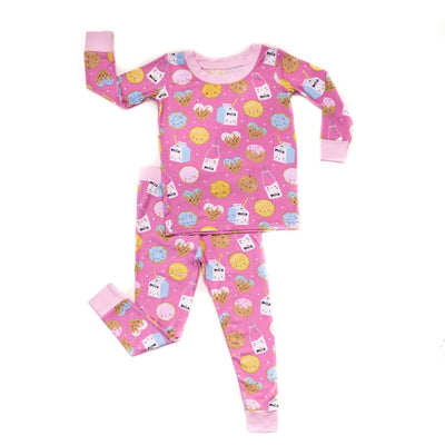Little Sleepies - Pink Cookies & Milk Two-Piece Bamboo Viscose Pajama Set | The Perfect Pair-G Pajamas-Graceful & Chic Boutique, Family Clothing Store in Waxahachie, Texas