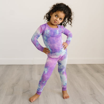 Little Sleepies - Purple Watercolor Two-Piece Bamboo Viscose Pajama Set | The Perfect Pair-K Pajamas-Graceful & Chic Boutique, Family Clothing Store in Waxahachie, Texas
