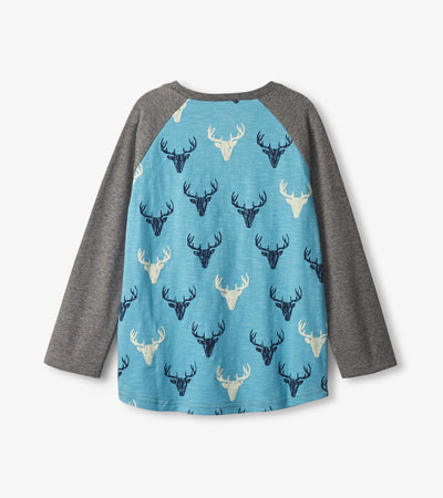 Stag Heads Raglan Tee-Graceful & Chic Boutique, Family Clothing Store in Waxahachie, Texas